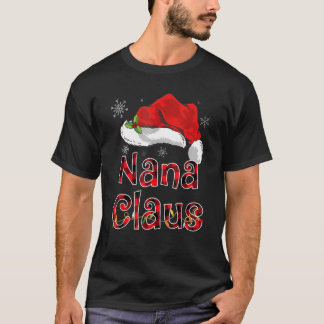 ナナクロースシャツサンタハットレッドバッファロープレイドクリス Tシャツ