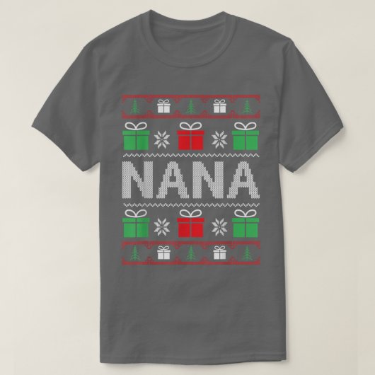ナナクロース醜いクリスマスセーター Tシャツ (デザイン正面)