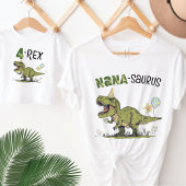 ナナサウルス恐竜テーマおもしろい子供の誕生日パーティー Tシャツ