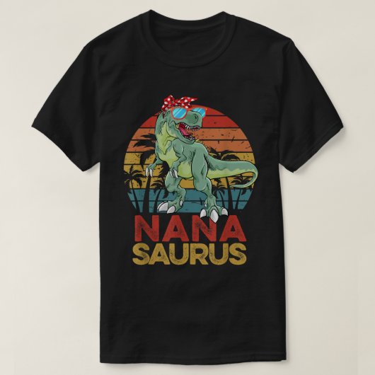 ナナサウルスTレックス恐竜おもしろいヴィンテージナナサウル Tシャツ (デザイン正面)