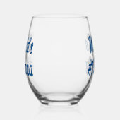 ナナシーブルーハーフ文字 ステムなしワイングラス (左)