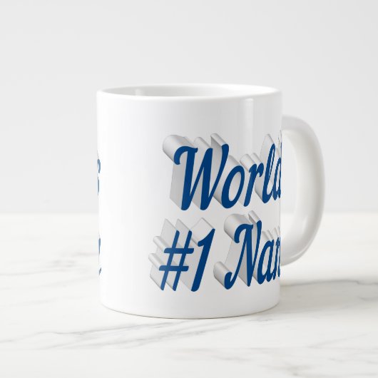 ナナシーブルー半文字巨大コーヒーマグ ジャンボコーヒーマグカップ (正面右)