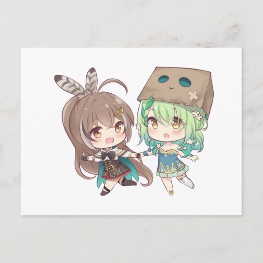 ナナシ無明(七詩ムメイ)とセレス動物相(セレス・ファウナ) 案内ポストカード (正面)