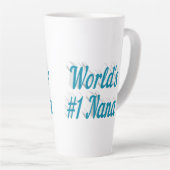 ナナスカイブルー文字 カフェラテマグ (右アングル)