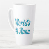 ナナスカイブルー文字 カフェラテマグ (左アングル)