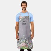 ナナスガーデンコテージフローララベンダーバタフライ エプロン (着用した状態)