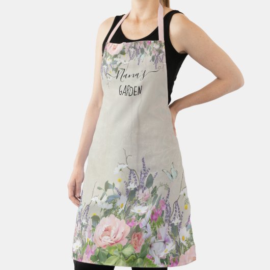 ナナスガーデン色彩の鮮やかフローラ赤面パープルバタフライ エプロン (インサイチュ)