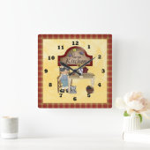 ナナズカントリーキッチン時計 スクエア壁時計 (ホーム)