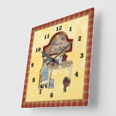 ナナズカントリーキッチン時計 スクエア壁時計 (傾斜)