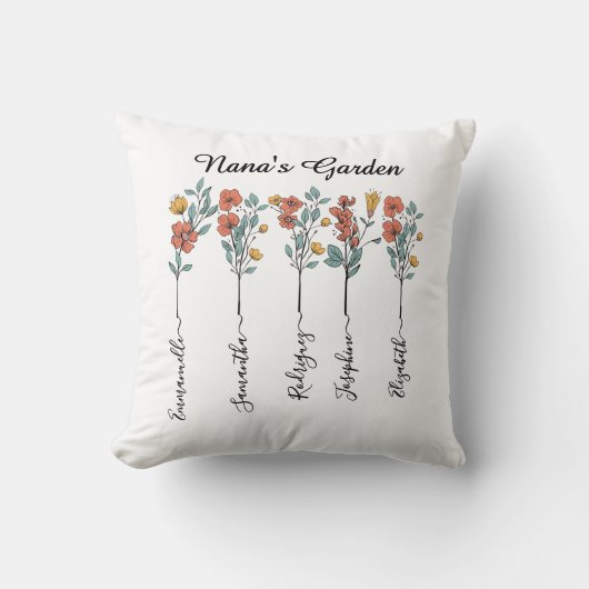 ナナズガーデンカスタム5名フローラプレゼントお母さん クッション (正面)