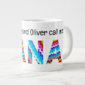 ナナナナカチェットの手紙の子供の名前を呼ぶ ジャンボコーヒーマグカップ (正面右)