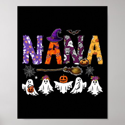 ナナハロウィーンブー幽霊ホラー衣装ファミリーおもしろい ポスター (正面)