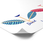 ナナハンドプリントフットプリントDIYアートテンプレート ポスター (角)