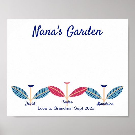 ナナハンドプリントフットプリントDIYアートテンプレート ポスター (正面)