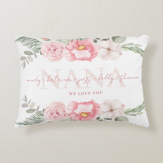ナナパーソナライズされたフローラ腰枕 アクセントクッション (正面)