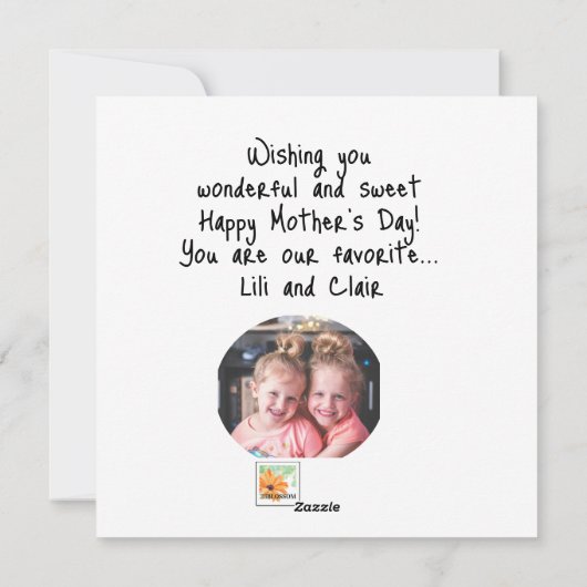 ナナピンクのお母さんデイカップケーキ愛 シーズンカード (裏面)