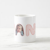 ナナピンクストライプレタリングコラージュ コーヒーマグカップ (中央)