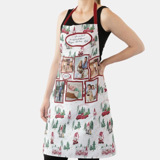 ナナファミリーフォトクリスマス格言フォレスト金ゴールドスター エプロン (インサイチュ)