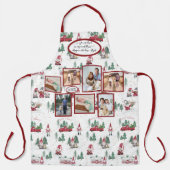 ナナファミリーフォトクリスマス格言フォレスト金ゴールドスター エプロン (正面)