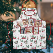 ナナファミリーフォトクリスマス格言フォレスト金ゴールドスター エプロン