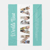 ナナフォトコラージュワード切り出しおばあちゃん誕生日 フリースブランケット (正面)