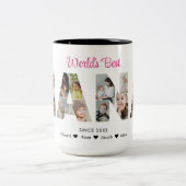 ナナフォトコラージュ切り出しおばあちゃん写真 ツートーンマグカップ (中央)