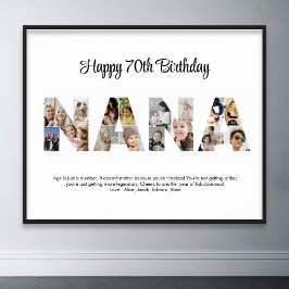 ナナフォトコラージュ切り出しおばあちゃん誕生日 ポスター