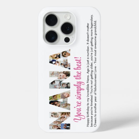 ナナフォトコラージュ切り出しおばあちゃん誕生日 Case-Mate iPhoneケース (裏面)