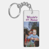 ナナフォトパープル文字マザーズの日 キーホルダー (正面左)