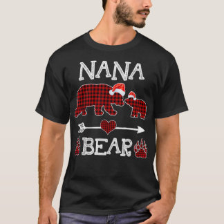 ナナベアクリスマスパジャマレッドプリドバッファローファミリー Tシャツ