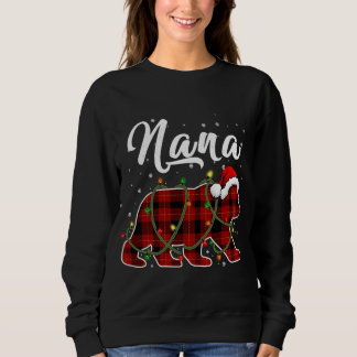 ナナベアクリスマスレッドプレイドマッチングファミリークリスマス スウェットシャツ