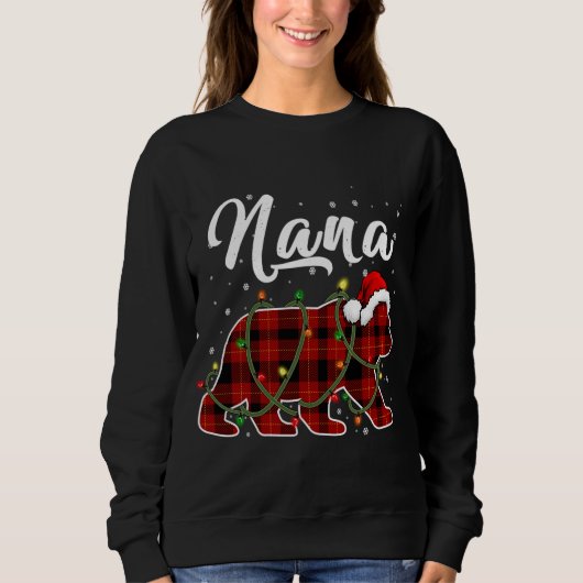 ナナベアクリスマスレッドプレイドマッチングファミリークリスマス スウェットシャツ (正面)
