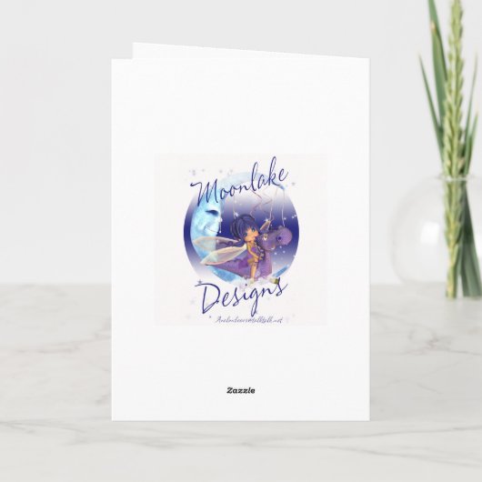 ナナマザーズデイカード – かわいいうさぎと小さな子ども カード (裏面)