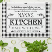 ナナレシピ白黒ファームハウスバッファロープレイド キッチンタオル (折り畳み)