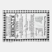 ナナレシピ白黒ファームハウスバッファロープレイド キッチンタオル (横)