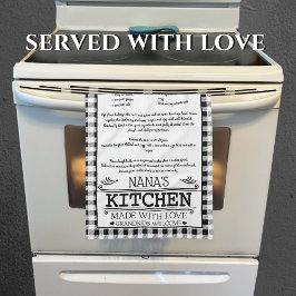 ナナレシピ白黒ファームハウスバッファロープレイド キッチンタオル