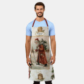 ナナヴィンテージサンタクロースクリスマスエンジェルズホリー エプロン (着用した状態)