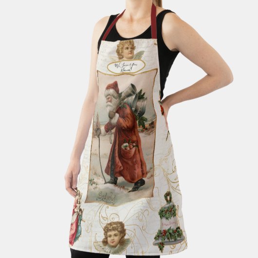 ナナヴィンテージサンタクロースクリスマスエンジェルズホリー エプロン (インサイチュ)
