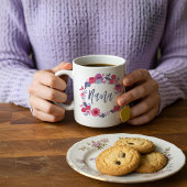 ナナーブラシフローラバタフライピンクリース コーヒーマグカップ