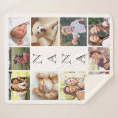 ナナ数々のフォトコラージュパーソナライズされた シェルパブランケット (正面(横))