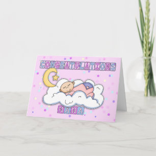 ナナ新生児ガールおめでとう カード