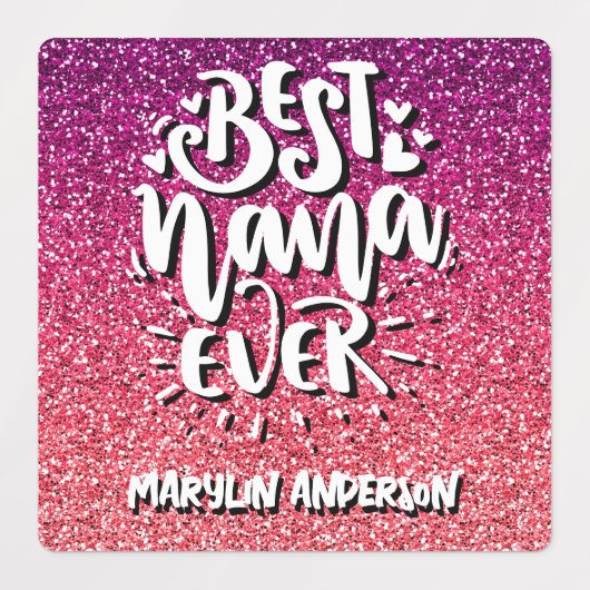 ナナ最高のエバーグリッターカスタムタイポグラフィ ラベル (デザイン2)