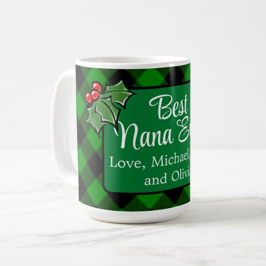 ナナ最高のエバーグリーンクラシックプリドホリーベリー コーヒーマグカップ (正面左)