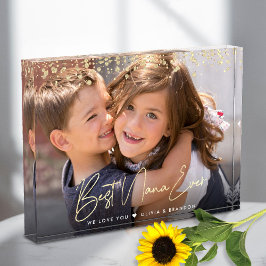 ナナ最高のエバー金ゴールドグリッタースクリプト名前をカスタムする フォトブロック