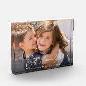 ナナ最高のエバー金ゴールドグリッタースクリプト名前をカスタムする フォトブロック (左)