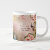 ナナ最高のピンクフローラ孔雀の子ども母の日 ジャンボコーヒーマグカップ (右)