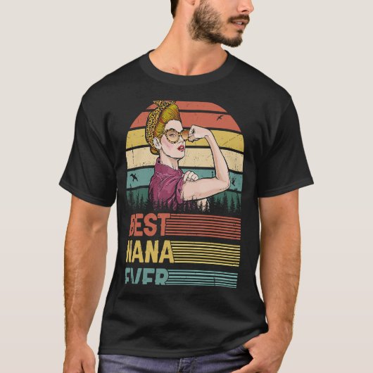 ナナ最高のーエバーウィメンズヴィンテージデコール祖母 Tシャツ (正面)