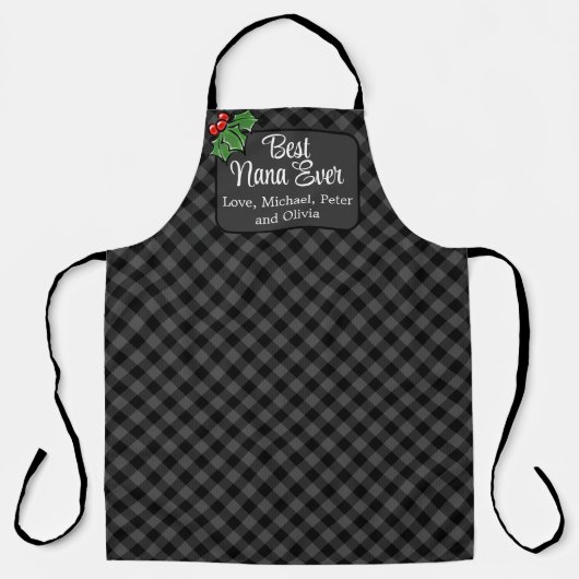 ナナ最高のーエバークリスマスクラシックグレープリドホリー エプロン (正面)