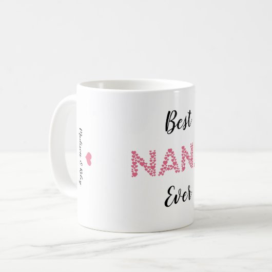 ナナ最高のーエバーピンクハートパーソナライズされた コーヒーマグカップ (正面左)