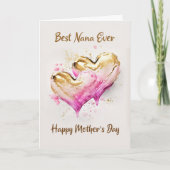 ナナ最高のーエバーピンク金ゴールドハート母の日 シーズンカード (正面)